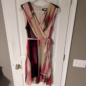 DKNY Multi-Colored Sleeveless Midi Dress Size 12
